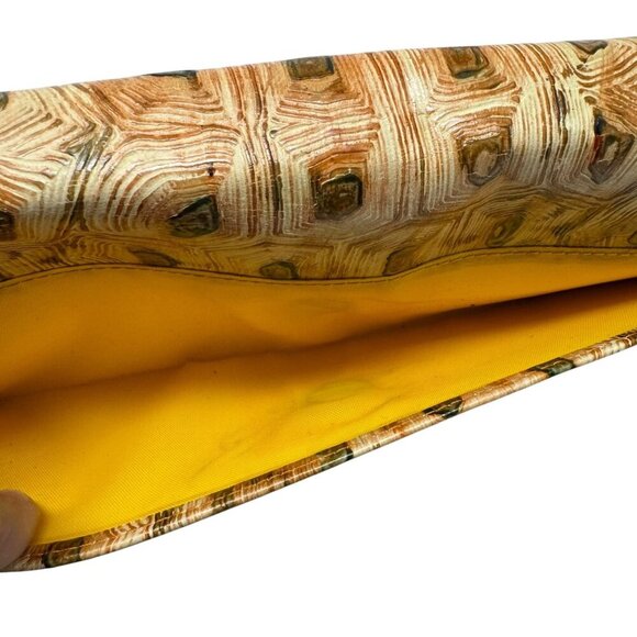 LODIS leather convertible clutch shoulder handbag turtle tortoise shell print - Picture 5 of 8